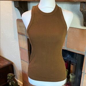 Soldout NYC THE NOT SO BASIC TANK IN CHOCOLATE, size XS